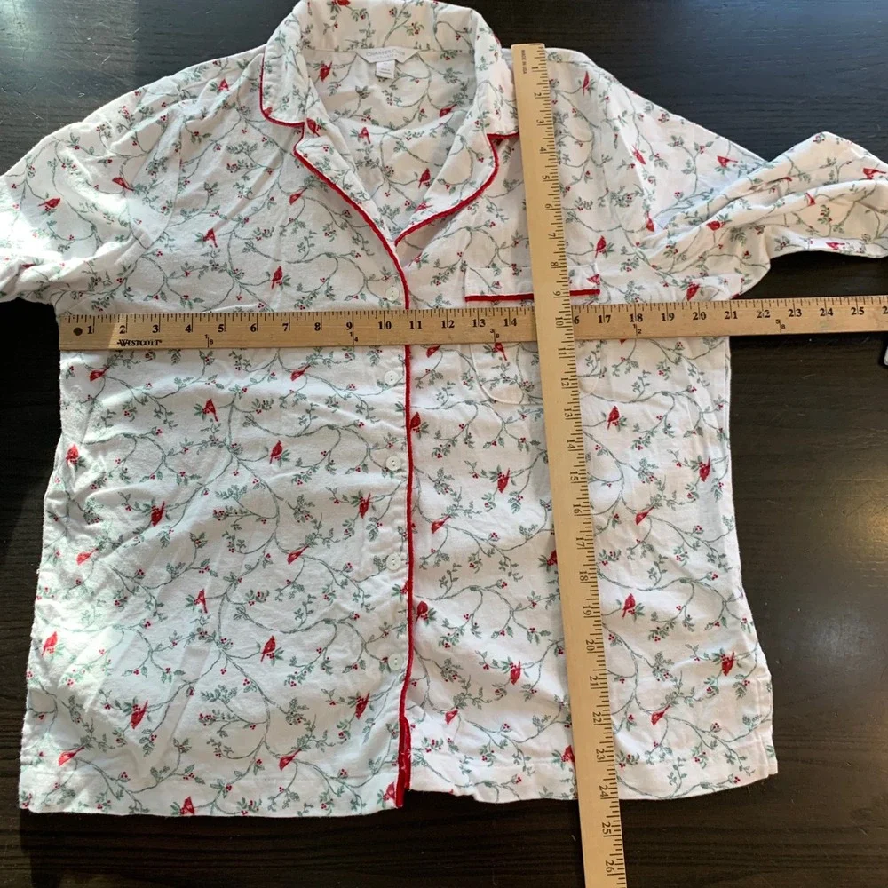 Charter Club Intimates Women PL Cotton Flannel Pajama Set Cardinal‎ Bird Lover